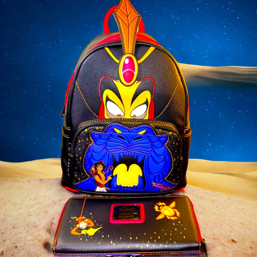 Loungefly Jafar & The Cave of Wonders Backpack & Full Size Matching Zip Wallet